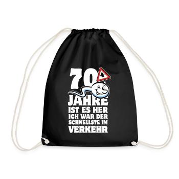 70 Jahre ist es her - der Schnellste im Verkehr - Turnbeutel - Schwarz - Vorne