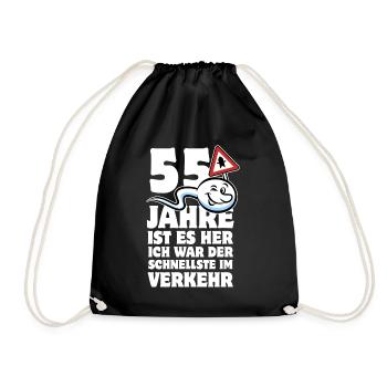 55 Jahre ist es her - der Schnellste im Verkehr - Turnbeutel - Schwarz - Vorne