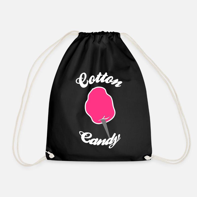 cotton candy - Drawstring Bag - black