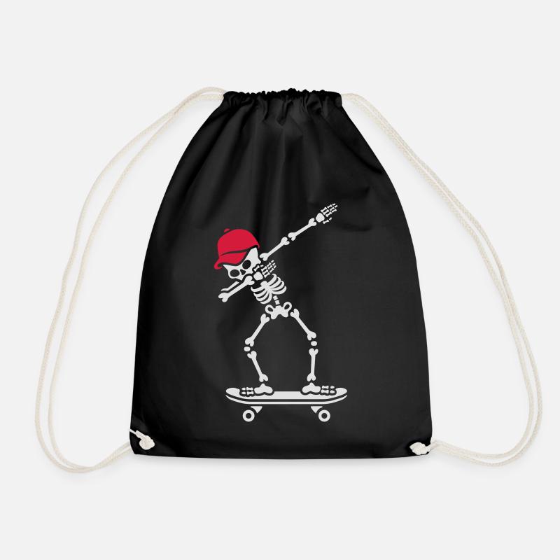 Dab dabbing skeleton skateboard skater - Sac de sport léger - noir