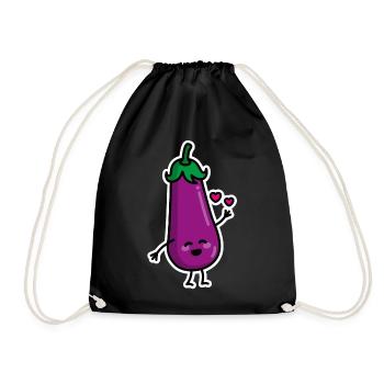 Aubergine des couples pénis Emoji textos sexe meme - Sac de sport léger - noir - Devant
