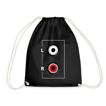 Stereo-Cinch-Eingang - Turnbeutel - Schwarz - Vorne