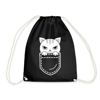 Katze Katzen - Turnbeutel - Schwarz - Vorne