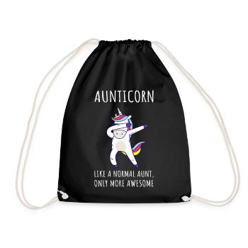 Aunticorn IV - Awesome Aunt Unicorn - Drawstring Bag - black - Front