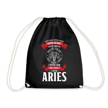 Zodiac sign star saying - Drawstring Bag - black - Front