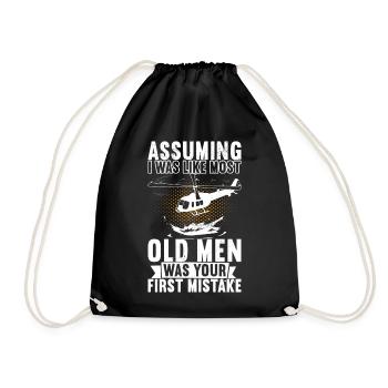 Helicopter Pilot - Drawstring Bag - black - Front