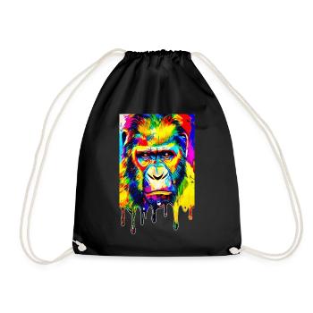 Urban Gorilla - Graffiti Art - Drawstring Bag - black - Front