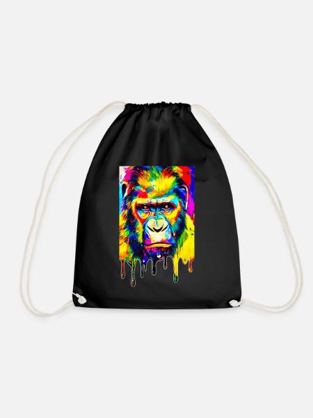 Urban Gorilla - Graffiti Art - Drawstring Bag - black