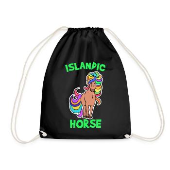 Horse Love Pony Icelandic Horses Icelandic Pony Saying - Drawstring Bag - black - Front