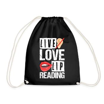 Deaf Deaf Sign Language Deaf Pride - Drawstring Bag - black - Front