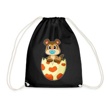 Meerkat pacifier - Drawstring Bag - black - Front
