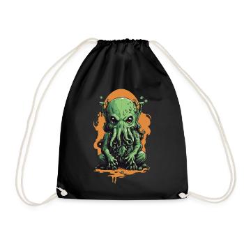 Spooky Cthulhu's Night Halloween Mysticism Design - Drawstring Bag - black - Front