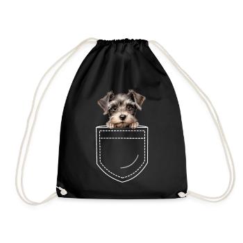 Hund Zwergschnauzer - Turnbeutel - Schwarz - Vorne