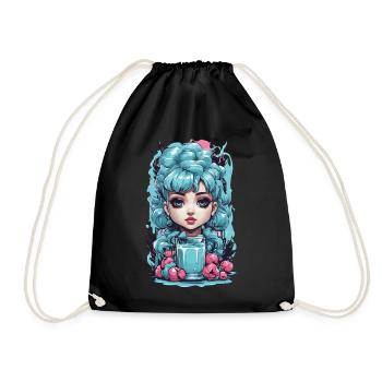Style gothique kawaii myrtille Milkshake Anime - Sac de sport léger - noir - Devant