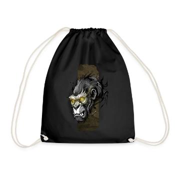 Majestic Silverback: Gaze of Gold - Drawstring Bag - black - Front