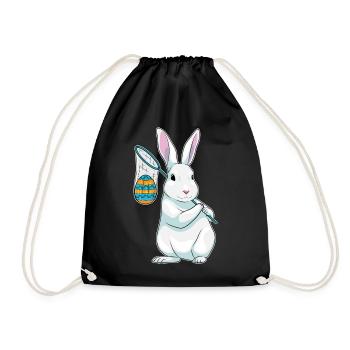 Bunny Easter Fishing - Drawstring Bag - black - Front