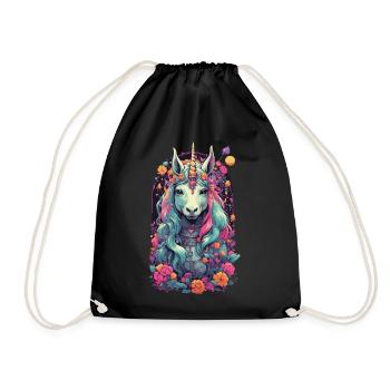 Aesthetic Unicorn Magic Unicorn Streetwear - Drawstring Bag - black - Front