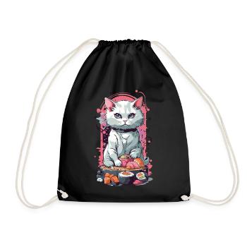 Kawaii Katzen Sushi Goth Pastel Liebhaber - Turnbeutel - Schwarz - Vorne