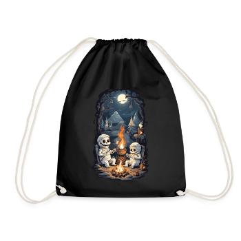 Halloween Mumie Camping Lagerfeuer Cartoon - Turnbeutel - Schwarz - Vorne
