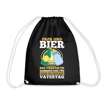 Papa Bier Vater Vatertag - Turnbeutel - Schwarz - Vorne