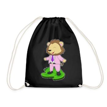 Lion marié cravate mariage - Sac de sport léger - noir - Devant