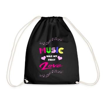 Music - my first love bunt - Drawstring Bag - black - Front