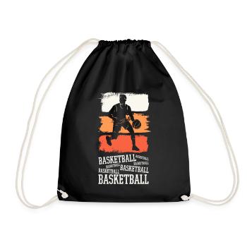 Basketball Basketballer Spieler Fan Vintage Retro - Turnbeutel - Schwarz - Vorne