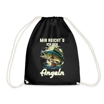 I've had enough, I'm going fishing! - Drawstring Bag - black - Front