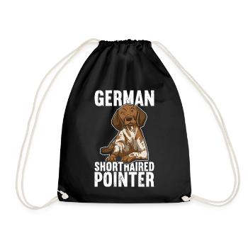 German Shorthaired Pointer - Drawstring Bag - black - Front