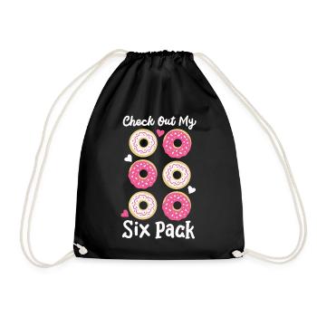 Donut Sixpack Fitness - Turnbeutel - Schwarz - Vorne