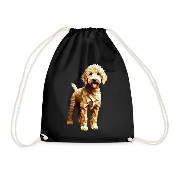 Goldendoodle Golden Doodle Hund Geometrisch - Turnbeutel - Schwarz - Vorne
