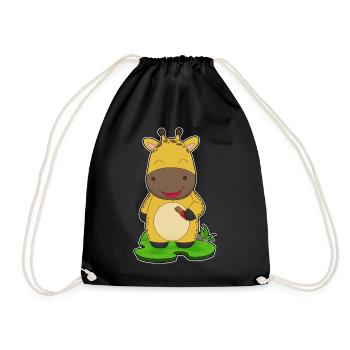 Giraffe Chocolate Bar - Drawstring Bag - black - Front