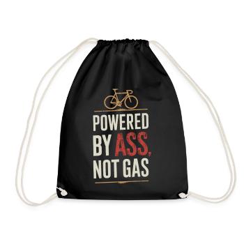 Pedal power: buttocks instead of gas - Drawstring Bag - black - Front