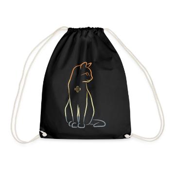 Veterinary Cat - Drawstring Bag - black - Front