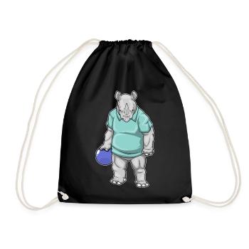 Rhino Bowling Bowling Ball - Drawstring Bag - black - Front