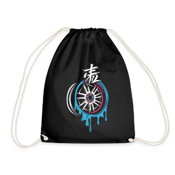 Jante JDM fondante avec kanji – style d’accord - Sac de sport léger - noir - Devant
