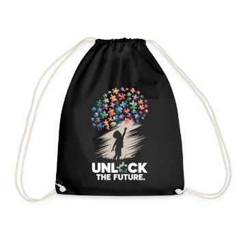 Autismus - Unlock the Future – Puzzlekind - Turnbeutel - Schwarz - Vorne