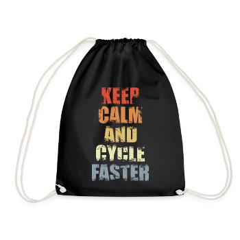 Calm cyclist - Drawstring Bag - black - Front