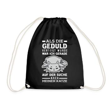 Geduld verteilt? Ich such meine Katze - Turnbeutel - Schwarz - Vorne
