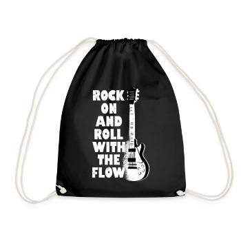 Rock On And Roll avec la guitare du groupe de rock Flow - Sac de sport léger - noir - Devant
