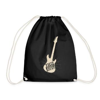This Dad Rocks Rock Band Guitar Music - Turnbeutel - Schwarz - Vorne