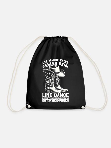 Line Dancing Cowboy Line Dancer Line Dance - Drawstring Bag - black