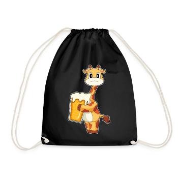 Giraffe Bier - Turnbeutel - Schwarz - Vorne
