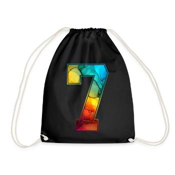 NR. 7 NUMMER 7 COLLEGE 7. GEBURTSTAG - Turnbeutel - Schwarz - Vorne