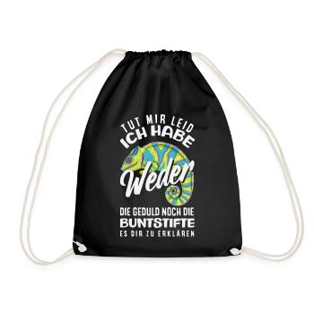 Ni patience, ni crayons de couleur – sarcasme - Sac de sport léger - noir - Devant