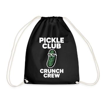 Pickle Club Crunch Crew Gurken Humor - Turnbeutel - Schwarz - Vorne