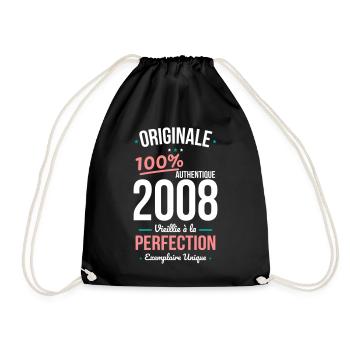 2008 – Original – Einzigartiges Exemplar - Turnbeutel - Schwarz - Vorne