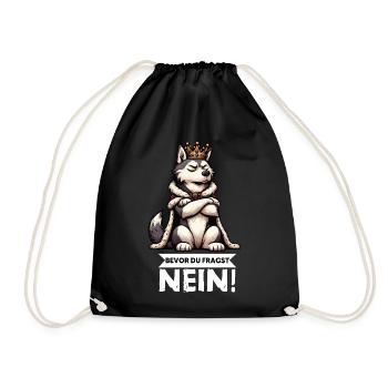 Before you ask Husky Huskies Husky Owners - Drawstring Bag - black - Front