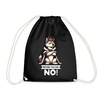 Before You Ask Husky Huskies Huskyowners Huskyfan - Drawstring Bag - black - Front