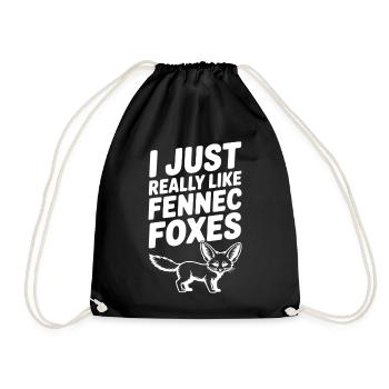 I Just Really Like Fennec Foxes - Drawstring Bag - black - Front